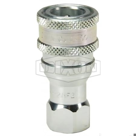 Dixon DQC H Industrial Interchange Poppet Valve Female Coupler, 9/16-18 Nominal, Female O-Ring Boss End S 2HOF3